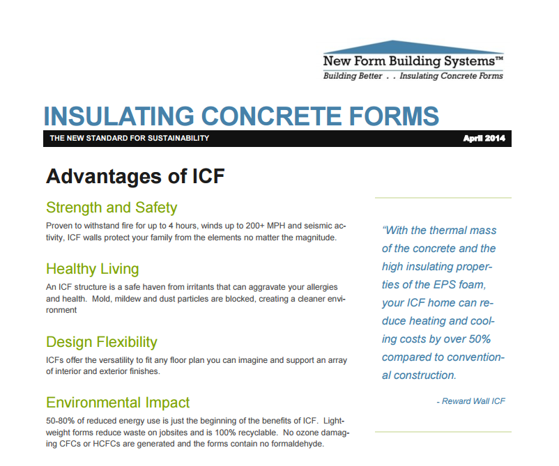 Insulating Forms Brochure